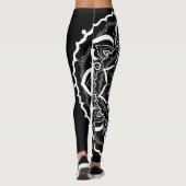 Bohemian Hand Drawn Mandala Black White Leggings (Achterkant)