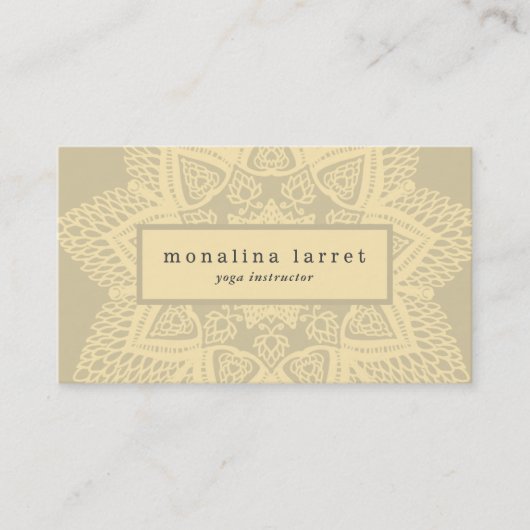 Bohemian Hand Drawn Mandala Mehendi Pattern Busine Visitekaartje (Voorkant)