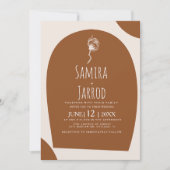 Bohemian Hand Drawn Natural Arch Botanical Wedding Kaart (Voorkant)