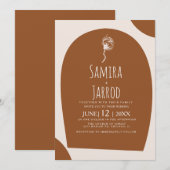 Bohemian Hand Drawn Natural Arch Botanical Wedding Kaart (Voorkant / Achterkant)