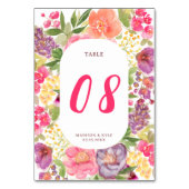 Bohemian heldere bloemenboog script chique bruilof kaart (Achterkant)