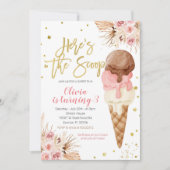 Bohemian Hier is de scoop Ice Cream Birthday Kaart (Voorkant)