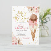 Bohemian Hier is de scoop Ice Cream Birthday Kaart (Staand voorkant)