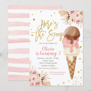 Bohemian Hier is de scoop Ice Cream Birthday Kaart