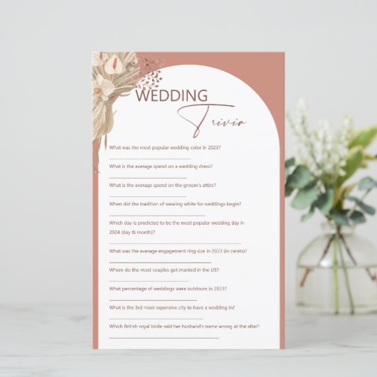 Bohemian hij zei dat ze zei bruiloft trivia spel (Staand voorkant)