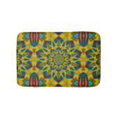 Bohemian Hippie Blue Yellow Floral etnische stam Badmat (Voorkant)