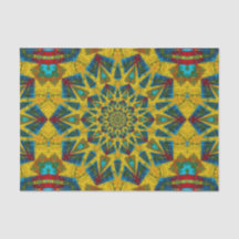 Bohemian Hippie Blue Yellow Floral etnische stam