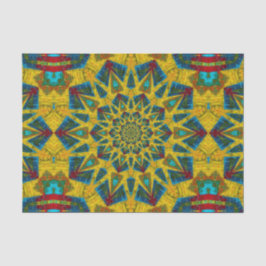 Bohemian Hippie Blue Yellow Floral etnische stam Tissuepapier
