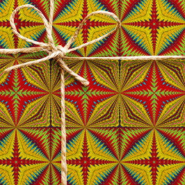 Bohemian Hippie Red Yellow  Tribal Ethnic Cadeaupapier