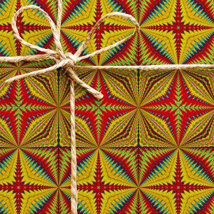Bohemian Hippie Red Yellow Tribal Ethnic Cadeaupapier