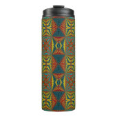 Bohemian Hippie Red Yellow Tribal Ethnic Thermosbeker (Voorkant)