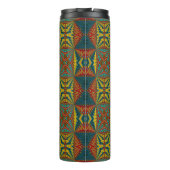 Bohemian Hippie Red Yellow Tribal Ethnic Thermosbeker (Achterkant)