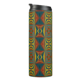 Bohemian Hippie Red Yellow  Tribal Ethnic Thermosbeker