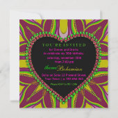 Bohemian Hippy Girls Night Dinner Party Uitnodigin Kaart (Achterkant)