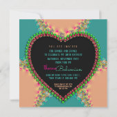 Bohemian Hippy Girls Night Dinner Party Uitnodigin Kaart (Achterkant)