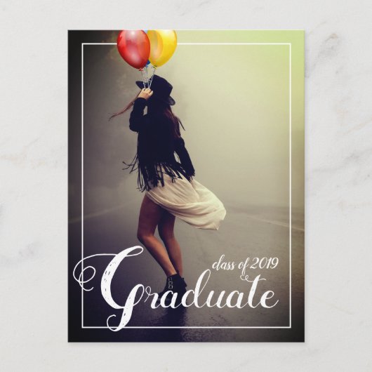 Bohemian Hipster Woman Graduation Party Uitnodiging Briefkaart (Voorkant)
