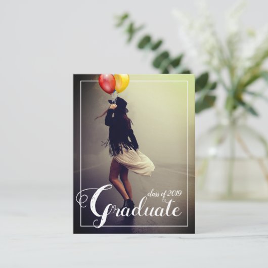 Bohemian Hipster Woman Graduation Party Uitnodiging Briefkaart (Staand voorkant)