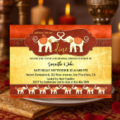 Bohemian Indian Elephants Rehearsal Dinner Kaart