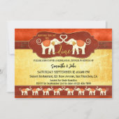 Bohemian Indian Elephants Rehearsal Dinner Kaart (Voorkant)