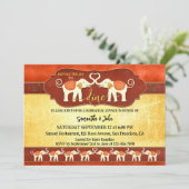 Bohemian Indian Elephants Rehearsal Dinner Kaart (Staand voorkant)