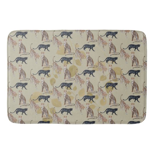 Bohemian Jaguar en Leopard Cats Pattern Badmat (Voorkant)
