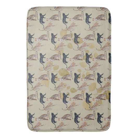 Bohemian Jaguar en Leopard Cats Pattern Badmat (Voorkant Verticaal)