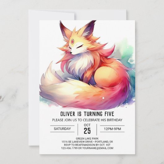 Bohemian Joyful Fox verjaardag Kaart (Voorkant)