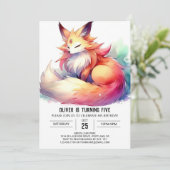 Bohemian Joyful Fox verjaardag Kaart (Staand voorkant)
