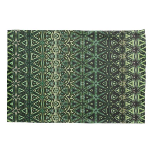Bohemian Kitsch Green Pattern Kussensloop (Achterkant)