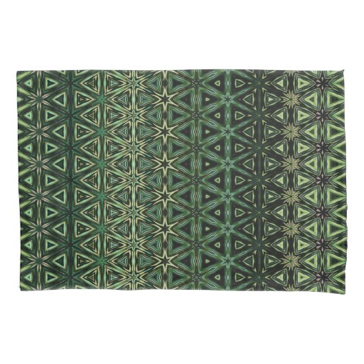Bohemian Kitsch Green Pattern Kussensloop (Voorkant)