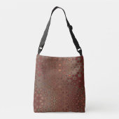 Bohemian Kitsch Rust Brown Floral Print Patroon Crossbody Tas (Achterkant)