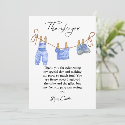 Bohemian Kleding Baby shower Dank u kaart (Staand voorkant)