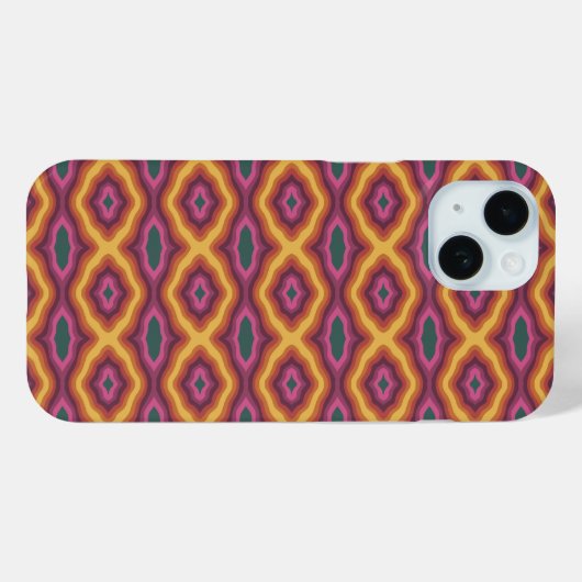 Bohemian Kleurenpalet Golvende Lattice Patroon Art Case-Mate iPhone Case (Achterkant (horizontaal))
