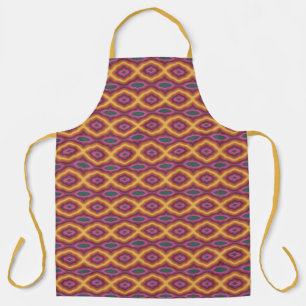 Bohemian Kleurenpalet Golvende Lattice Patroon Art Schort