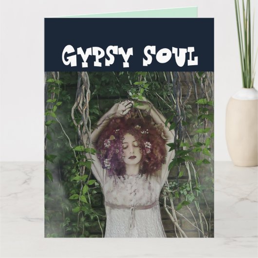 BOHEMIAN LADY GYPSY SOUL BIRTHDAAGKAARTEN BEDANKKAART (Voorkant)