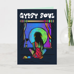 BOHEMIAN LADY GYPSY SOUL BIRTHDAY VOOR HAAR KAARTE BEDANKKAART