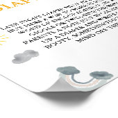 Bohemian Late Night Luier Baby shower Game Poster (Hoek)