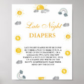 Bohemian Late Night Luier Baby shower Game Poster (Voorkant)