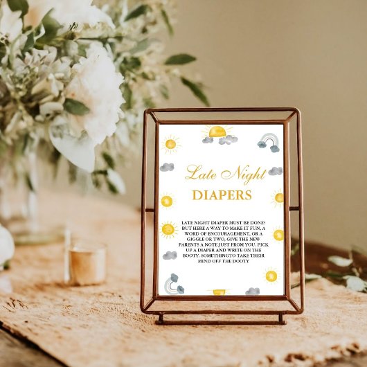 Bohemian Late Night Luier Baby shower Game Poster