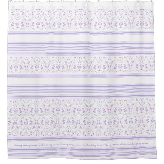 Bohemian Lavender Waterverf Floral Toile Douchegordijn (Voorkant)