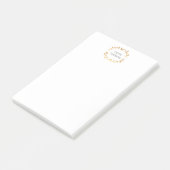BOHEMIAN LEAF KRANS LOGO in GOUDEN Post-it® notes (Schuin)