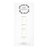 BOHEMIAN LEAF KRANS LOGO in ZWART & WIT Reclamekaart (Voorkant)