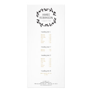 BOHEMIAN LEAF KRANS LOGO in ZWART & WIT Reclamekaart