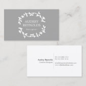 BOHEMIAN LEAF KRANS LOGO op GRIJS Visitekaartje (Voorkant / Achterkant)