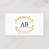 BOHEMIAN LEAF KRANS MONOGRAM in GOUD Visitekaartje (Voorkant)
