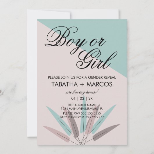 BOHEMIAN Leaf Tribal Baby Kaart (Voorkant)