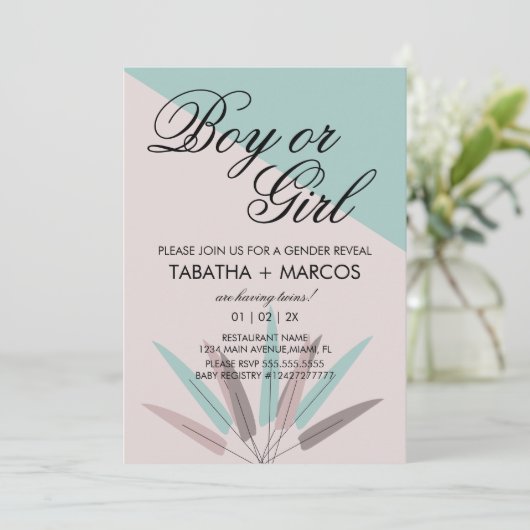 BOHEMIAN Leaf Tribal Baby Kaart (Staand voorkant)