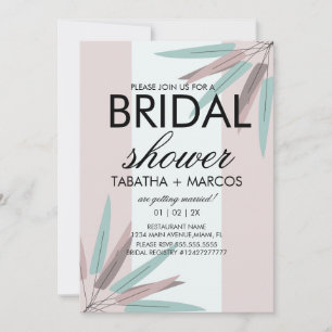 BOHEMIAN Leaf Tribal Vrijgezellenfeest Roze Blauwg Kaart