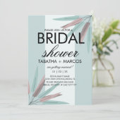 BOHEMIAN Leaf Tribal Vrijgezellenfeest Roze Blauwg Kaart (Staand voorkant)