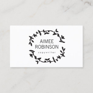 BOHEMIAN LEAF WREATH LOGO in BLACK & WHITE Visitekaartje